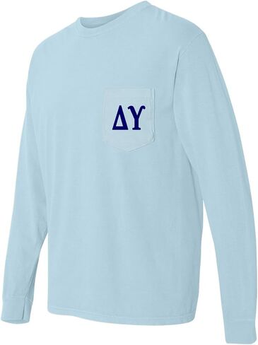 قميص Delta Upsilon Fraternity Comfort ذو ألوان جيب وأكمام طويلة in Kuwait