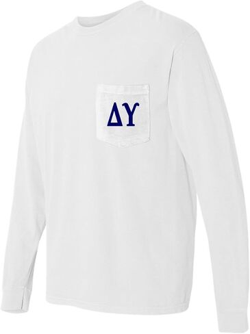 قميص Delta Upsilon Fraternity Comfort ذو ألوان جيب وأكمام طويلة in Kuwait