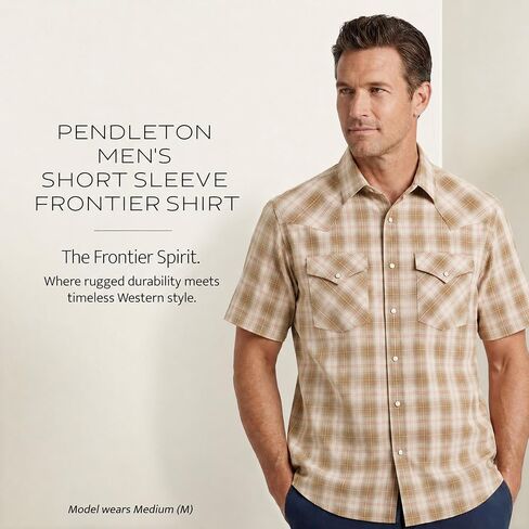 قميص Pendleton رجالي بأكمام قصيرة، من القطن والبوليستر بأكمام قصيرة، يمكن غسله في الغسالة in Kuwait