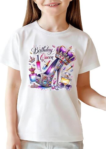 Birthday Girl Shirt 2nd 3rd 4th 5th 6th Toddler Girls Birthday T-Shirt Short Sleeve Summer B-Day Party Top in Saudi Arabia