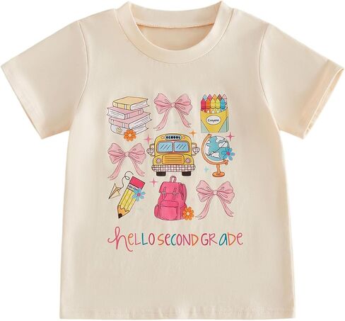 Canis First Day of School Shirt Girls Hello Preschool Kindergarten 1st 2nd 3rd 4th 5th Grade Kids Back to School T-Shirt in Kuwait