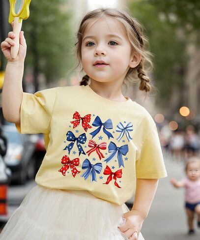 Kids 4th of July Shirt USA Flag Clothes Toddler Boys Girls Children Patriotic Tee Tops 1-7 Years in Saudi Arabia