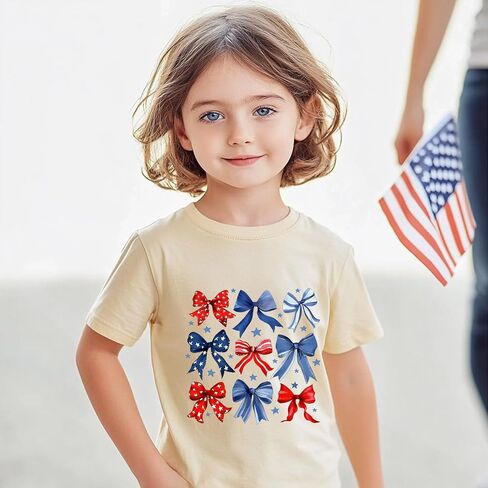 Kids 4th of July Shirt USA Flag Clothes Toddler Boys Girls Children Patriotic Tee Tops 1-7 Years in Saudi Arabia
