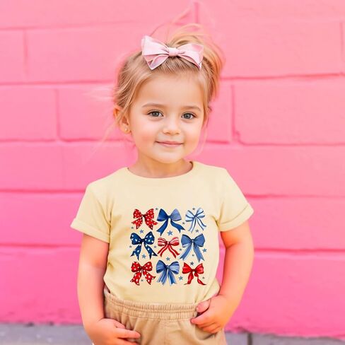 Kids 4th of July Shirt USA Flag Clothes Toddler Boys Girls Children Patriotic Tee Tops 1-7 Years in Saudi Arabia