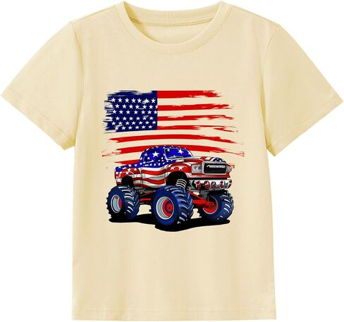 Kids 4th of July Shirt USA Flag Clothes Toddler Boys Girls Children Patriotic Tee Tops 1-7 Years in Saudi Arabia
