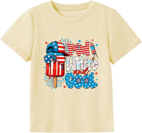 Kids 4th of July Shirt USA Flag Clothes Toddler Boys Girls Children Patriotic Tee Tops 1-7 Years in Saudi Arabia