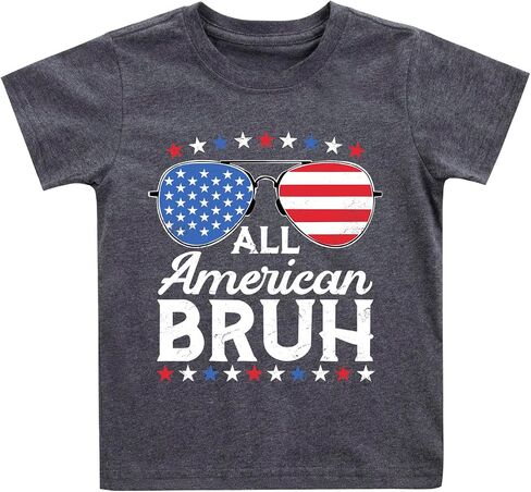 Kids 4th of July Shirt USA Flag Clothes Toddler Boys Girls Children Patriotic Tee Tops 1-7 Years in Saudi Arabia