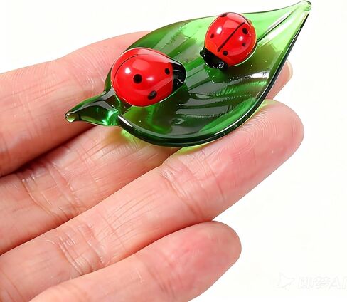 Small Ladybug Crystal Figurine, Glass Animal Figurines Mini Decor, Tiny Colorful Ladybug Insect Decoration, Collectible Crystal Gift for Home and Office in Kuwait