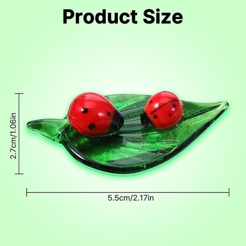 Small Ladybug Crystal Figurine, Glass Animal Figurines Mini Decor, Tiny Colorful Ladybug Insect Decoration, Collectible Crystal Gift for Home and Office in Kuwait