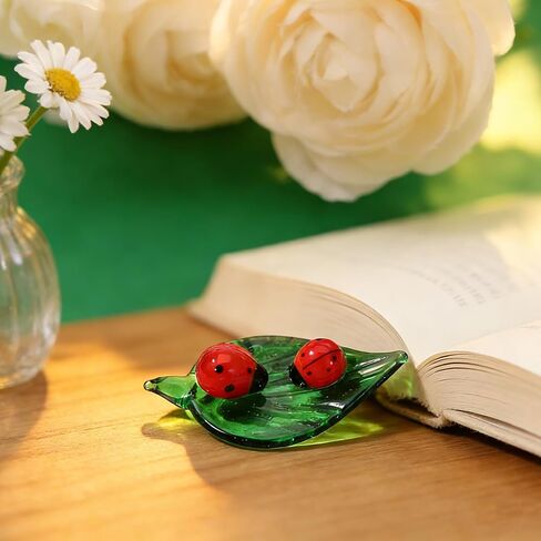 Small Ladybug Crystal Figurine, Glass Animal Figurines Mini Decor, Tiny Colorful Ladybug Insect Decoration, Collectible Crystal Gift for Home and Office in Kuwait