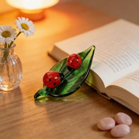 Small Ladybug Crystal Figurine, Glass Animal Figurines Mini Decor, Tiny Colorful Ladybug Insect Decoration, Collectible Crystal Gift for Home and Office in Kuwait