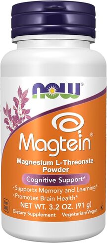 Now Supplements, Magtein® with Patented Form of Magnesium (Mg), Cognitive Support*, Powder, 3.2 oz in Saudi Arabia