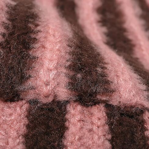 Rib Knit Striped Beanie Cuffed Winter Warm Casual Daily Hat for Unisex Adults in Saudi Arabia