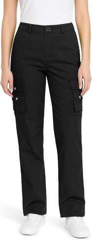 Aeslech Women's Cargo Pants - Cotton Stretch Military Camo Combat Pants with Pockets Casual Outdoor Utility Trousers in Kuwait