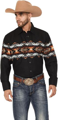 Panhandle Slim Black Aztec Boarder Shirt in Saudi Arabia