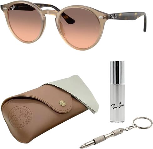 Ray-Ban RB2180F نظارة شمسية مستديرة ذات جسر منخفض مع مجموعة نظارات RayBan الرسمية in Kuwait