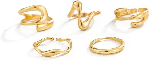 Gold Chunky Toe Rings for Women Boho Starfish Shell Flower Open Toe Rings Beach Flip Flops Adjustable Toe Ring Set Summer Vacation Accessories Gifts in Saudi Arabia