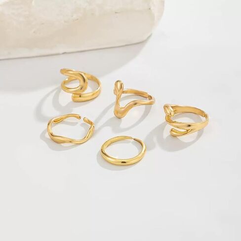 Gold Chunky Toe Rings for Women Boho Starfish Shell Flower Open Toe Rings Beach Flip Flops Adjustable Toe Ring Set Summer Vacation Accessories Gifts in Saudi Arabia