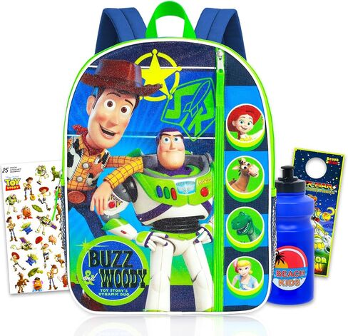 Disney Toy Story Backpack Set - Bundle with 16" Woody & Buzz Lightyear Bookbag Plus Water Bottle, Stickers, and More | Toy Story 5 Backpack for Kids, Boys, Girls in Kuwait