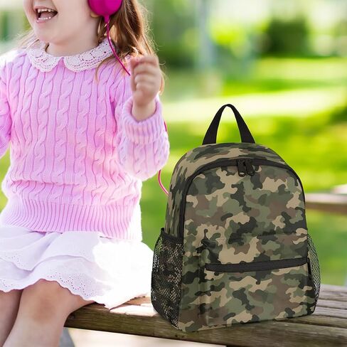 Toddler Backpack Military Camouflage Kindergarden Kids Bacpack for Boys Girls Preschool Bag Camo Lightweight Small Travel Rucksack Bag with Bottle Holder in Saudi Arabia