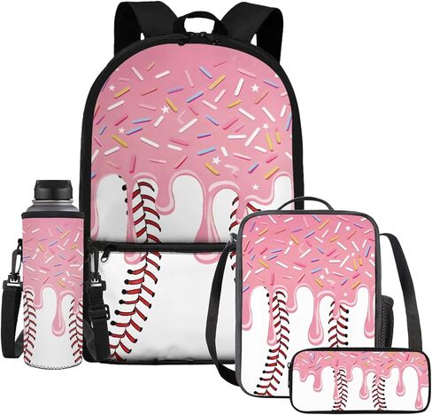 Highland Cow Kids School Backpack with Lunch Box 8-10/6-8 Black Bookbag Lunch Bag Pencil Pen Box Water Bottle Holder Kindergarten School Daycare Bag Satchel Bag 4pcs/set in Saudi Arabia