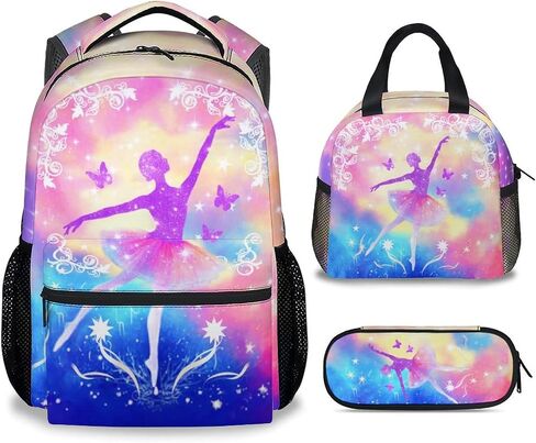 School Backpack with Lunch Box Set for Girls, 3PCS Axolotl Backpacks Matching Combo for Kids, Cute Animals Bookbag and Pencil Pouch Bundle for High School in Saudi Arabia