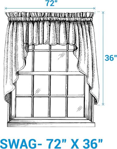 Park Designs Garnet Buffalo Check Swag Pair | Rustic Cotton Window Curtain Valance | Rod Pocket Farmhouse Drapes for Kitchen Bathroom Living Room Country Cabin Decor | 72" x 36" in Kuwait
