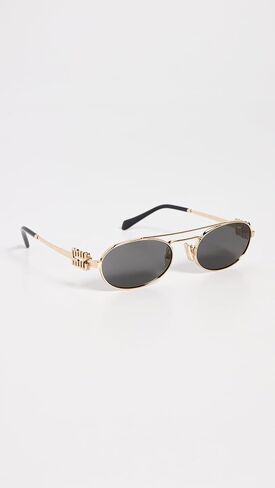 Miu Miu Women's 54ZS Logo Oval Sunglasses in Saudi Arabia