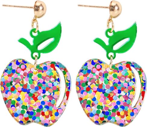 Teacher Earrings for Women, Cute Apple Earrings Teacher Appreciation Gifts, Back to School Teacher Gift, Thank You Teacher Birthday Gifts Classroom Accessories in Saudi Arabia