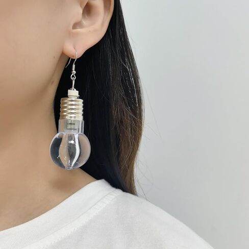 Sparkling LED Light Bulb Drop Dangle Statement Earrings for Women Multi-Colored Colorful Bulbs Light Up Glow in The Dark Hook Hoops Earring Huggie Fashion Christmas Jewelry Gifts Cocktail Party in Kuwait