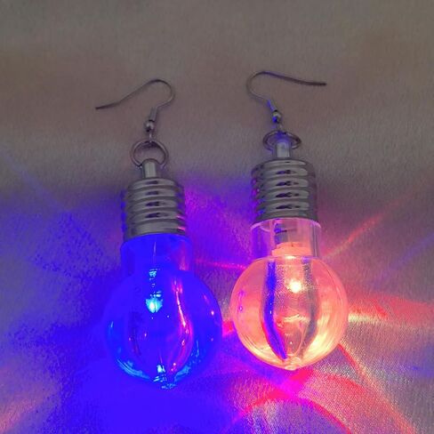 Sparkling LED Light Bulb Drop Dangle Statement Earrings for Women Multi-Colored Colorful Bulbs Light Up Glow in The Dark Hook Hoops Earring Huggie Fashion Christmas Jewelry Gifts Cocktail Party in Kuwait