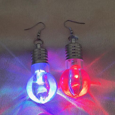 Sparkling LED Light Bulb Drop Dangle Statement Earrings for Women Multi-Colored Colorful Bulbs Light Up Glow in The Dark Hook Hoops Earring Huggie Fashion Christmas Jewelry Gifts Cocktail Party in Kuwait
