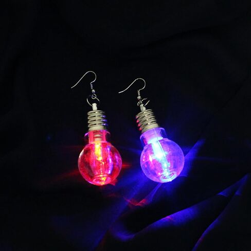 Sparkling LED Light Bulb Drop Dangle Statement Earrings for Women Multi-Colored Colorful Bulbs Light Up Glow in The Dark Hook Hoops Earring Huggie Fashion Christmas Jewelry Gifts Cocktail Party in Kuwait