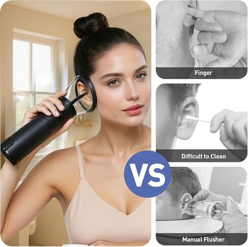 Ear Wax Removal Kit, Electric Ear Cleaner with Ear Irrigation Flushing System, IPX7 Waterproof Ear Cleaning Tool, Automatic Ear Cleaner Earwax Removal for Adults Home Gifts in Kuwait