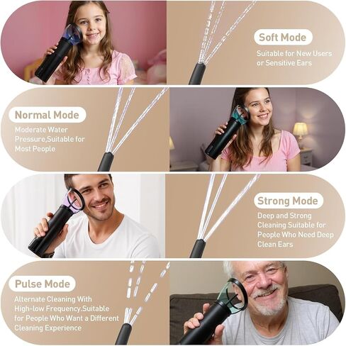 Ear Wax Removal Kit, Electric Ear Cleaner with Ear Irrigation Flushing System, IPX7 Waterproof Ear Cleaning Tool, Automatic Ear Cleaner Earwax Removal for Adults Home Gifts in Kuwait