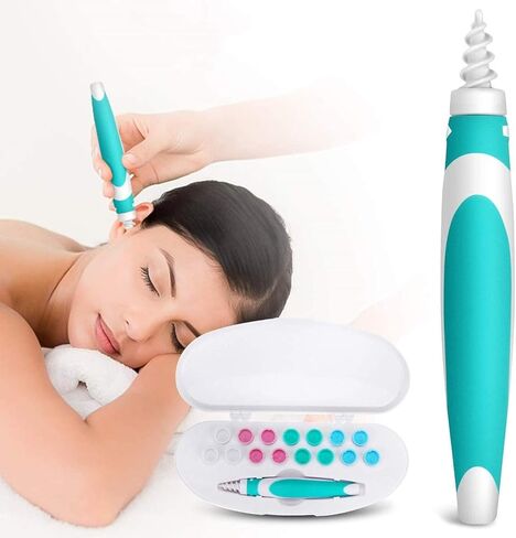 Ear Wax Remover,Soft and Flexible Earwax Removal Tool,Spiral Ear Wax Cleaner with 15 Replacement Tips for Adults and Kids Ear Cleaning in Saudi Arabia