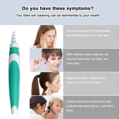 Ear Wax Remover,Soft and Flexible Earwax Removal Tool,Spiral Ear Wax Cleaner with 15 Replacement Tips for Adults and Kids Ear Cleaning in Saudi Arabia