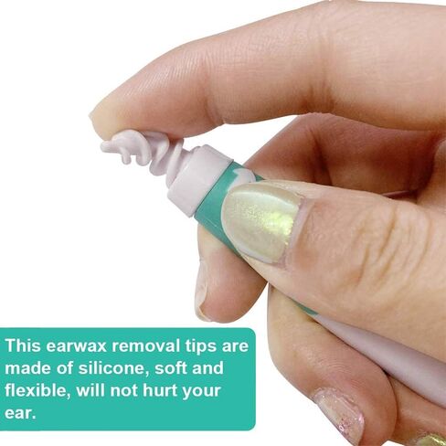 Ear Wax Remover,Soft and Flexible Earwax Removal Tool,Spiral Ear Wax Cleaner with 15 Replacement Tips for Adults and Kids Ear Cleaning in Saudi Arabia