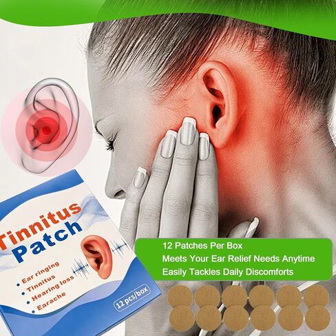 Tinnitus Relief Patches, Clear Ear Support Patches for Ringing Ears, Daily Wear for Noise Discomfort, Made with Natural Herbal Ingredients, Gentle & Portable, 12 Count in Saudi Arabia