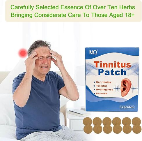 Tinnitus Relief Patches, Clear Ear Support Patches for Ringing Ears, Daily Wear for Noise Discomfort, Made with Natural Herbal Ingredients, Gentle & Portable, 12 Count in Saudi Arabia