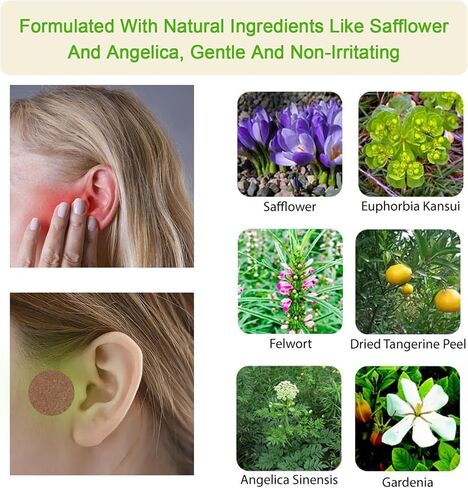 Tinnitus Relief Patches, Clear Ear Support Patches for Ringing Ears, Daily Wear for Noise Discomfort, Made with Natural Herbal Ingredients, Gentle & Portable, 12 Count in Saudi Arabia