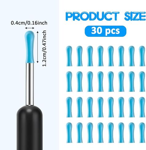 30 PCS Ear Wax Removal Replacement Tips for Ear Camera for Wet/Dry Ear Wax Cleaning, Cleaning Ear Spoon Cleaner Tips Replacement Tip Ear for Adults Ear Waxes Removal in Saudi Arabia