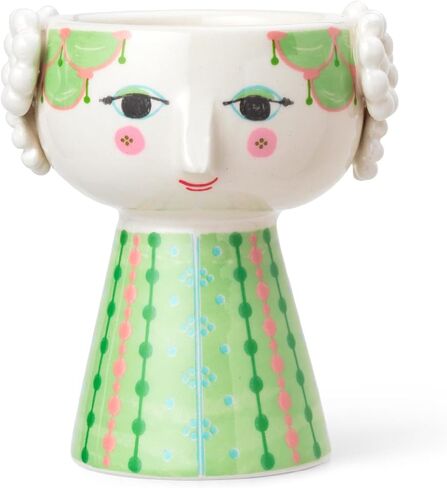 Bjørn Wiinblad Eva Candleholder | Hand-Painted Glazed Ceramic | Light Green | 3.7 in in Saudi Arabia