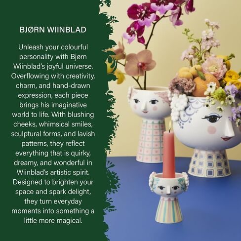 Bjørn Wiinblad Eva Candleholder | Hand-Painted Glazed Ceramic | Light Green | 3.7 in in Saudi Arabia