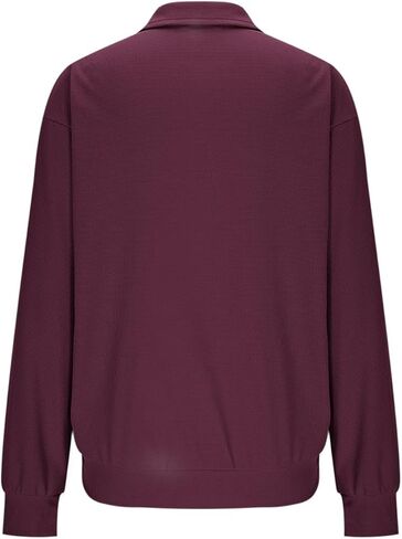 Sweatshirt for Women Waffle Knit Half Zip Pullover Tops Lightweight Long Sleeve Fashion Sweatshirts 2025 Fall Outfits in Kuwait