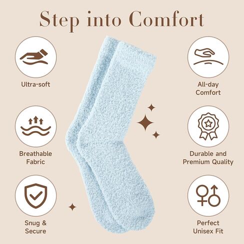 جوارب QOG Cozy Cloud - جوارب غامضة للنساء والرجال، دافئة للجنسين - جورب نوم ناعم ورقيق - هدية للاسترخاء in Kuwait