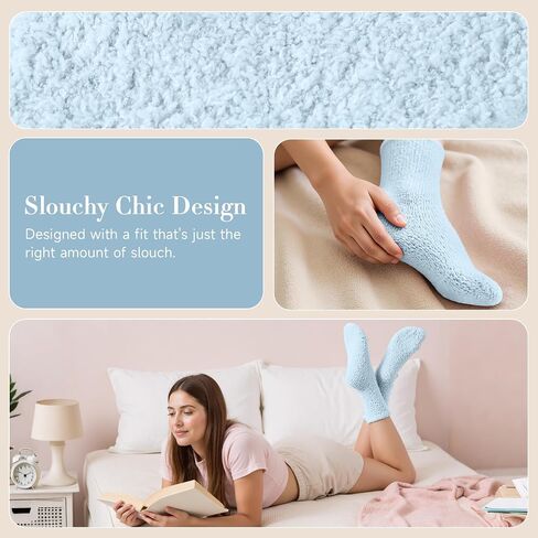 جوارب QOG Cozy Cloud - جوارب غامضة للنساء والرجال، دافئة للجنسين - جورب نوم ناعم ورقيق - هدية للاسترخاء in Kuwait
