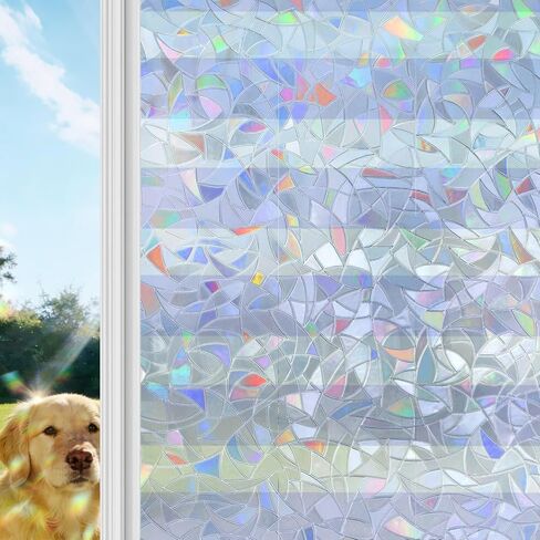 Window Privacy Film, Purple Striped Stained Glass Window Film Static Clings, Modern Classic Horizontal Stripes Sun Blocking Decorative Windows Covering Tint for French Door, 35.4" x 78.7" in Saudi Arabia