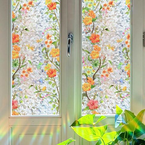 Window Privacy Film, Rainbow Light-Blocking Static Cling Film, UV & Heat Blocking Privacy Cover for Glass Doors & Bedroom, No Glue Reusable, Easy Install (31.5x78.7 Inch) in Saudi Arabia