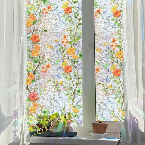 Window Privacy Film, Rainbow Light-Blocking Static Cling Film, UV & Heat Blocking Privacy Cover for Glass Doors & Bedroom, No Glue Reusable, Easy Install (31.5x78.7 Inch) in Saudi Arabia
